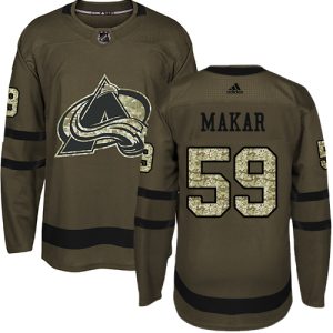 Herren Colorado Avalanche Eishockey Trikot Cale Makar #59 Authentic Grün Salute to Service